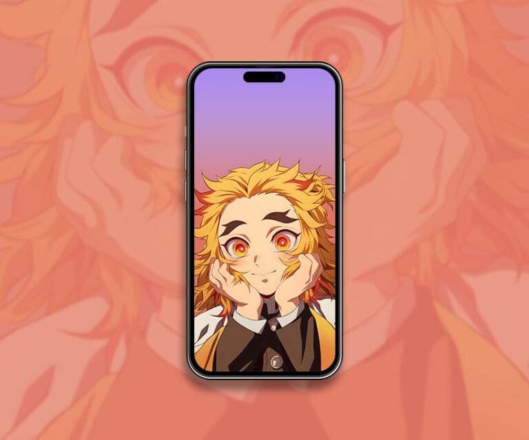 Rengoku Demon Slayer Chibi Happy Mobile Wallpapers HD 4K